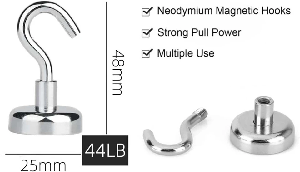 40 lb magnetic hooks size