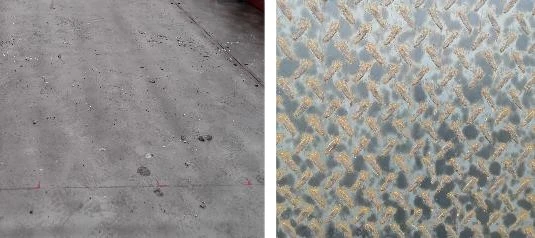 The friction force of shuttering magnet on steel surface and pattern plate surface is different