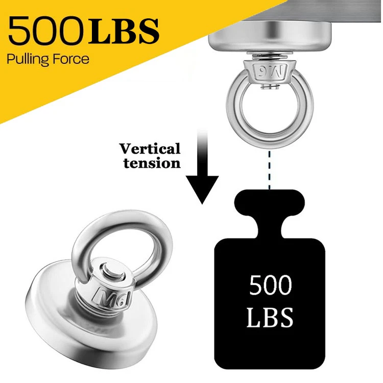 fishing magnet with a pulling force of at least 500 pounds fishing magnet with a pulling force of at least 500 pounds
