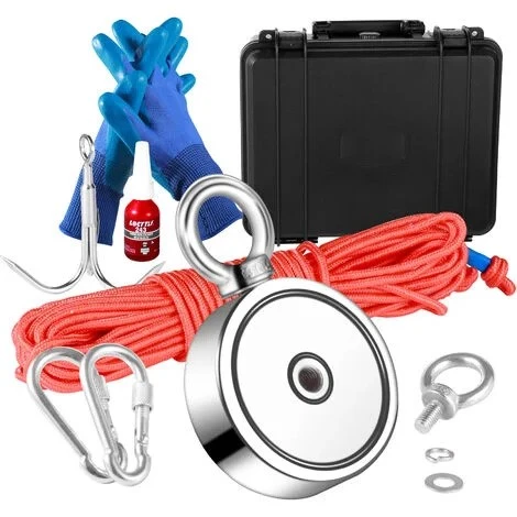 QCM Magnet Fishing Kit 1200lbs Pulling Force Double Sided Fishing Magnets QCM Magnet Fishing Kit 1200lbs Pulling Force Double Sided Fishing Magnets