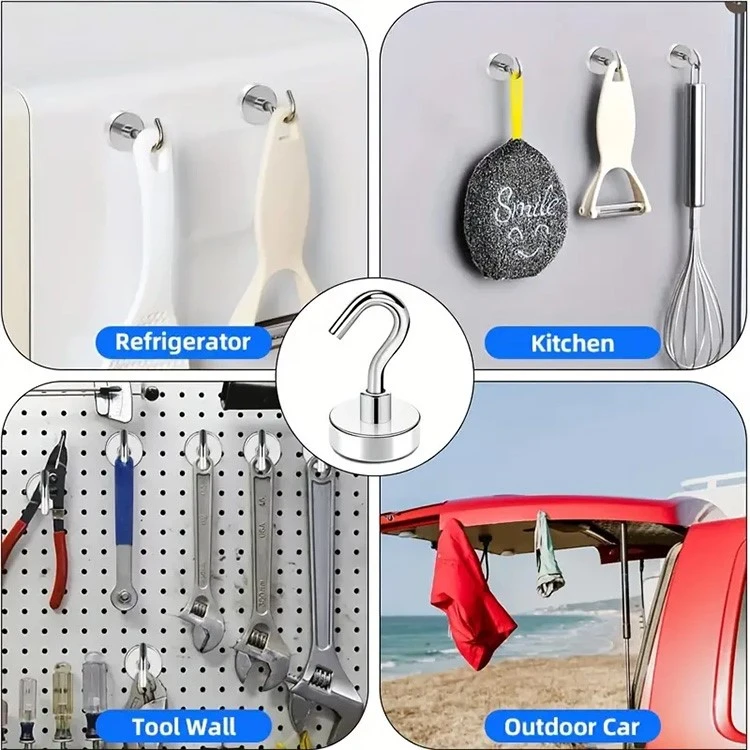 Application of magnetic hooks