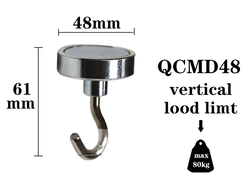 QCMD48 Magnetic Hook Vertucal lood limt 80kg