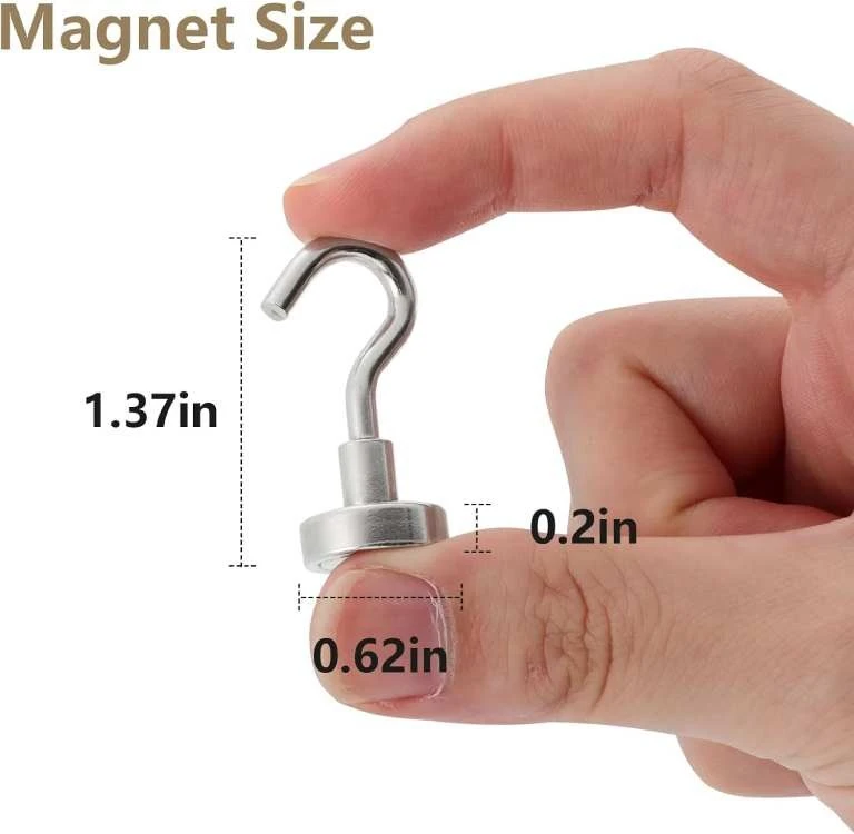 magnetic clothes hooks size