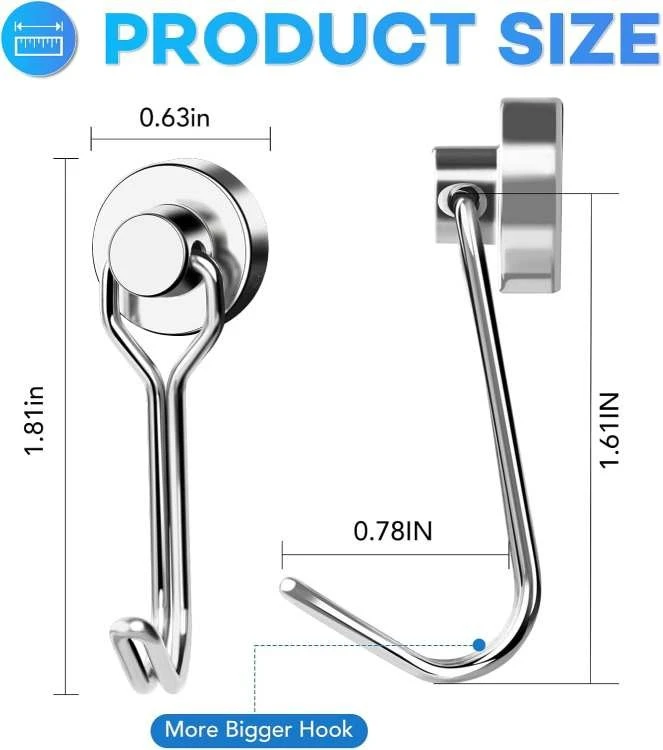 magnetic hook rack size