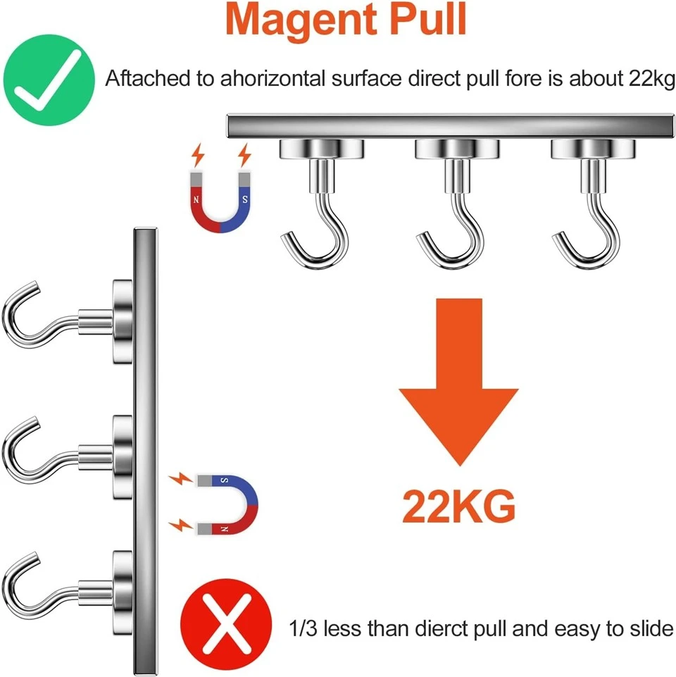 Magnetic ceiling Hooks