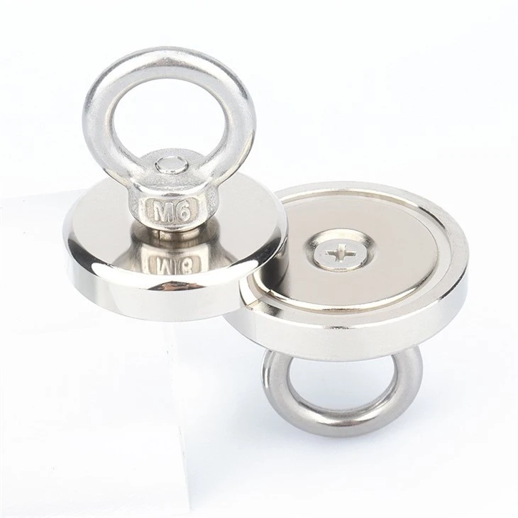 Strong fishing magnet with M6 threaded lifting ring