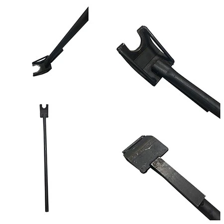 Crowbar used to lift clamping handle Crowbar used to lift clamping handle