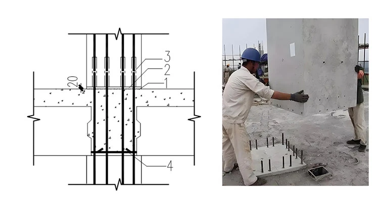 Fully grouted coupler applied to column Fully grouted coupler applied to column