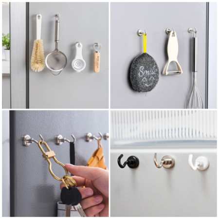 Application of magnetic hooks for refrigerator Application of magnetic hooks for refrigerator