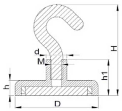 camping magnetic hook size