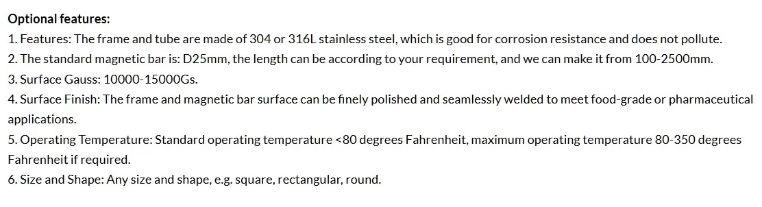 Optional features Optional features