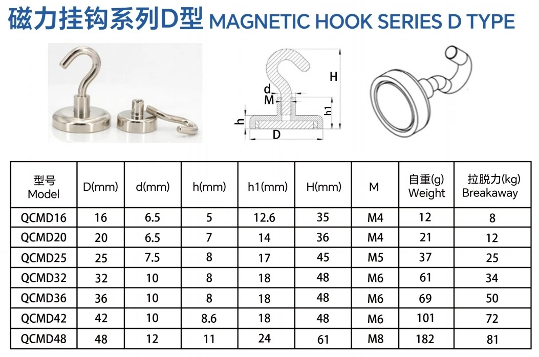 MAGNETIC HOOK SERIES D TYPE MAGNETIC HOOK SERIES D TYPE