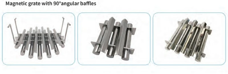 Magnetic grate with 90angular baffles